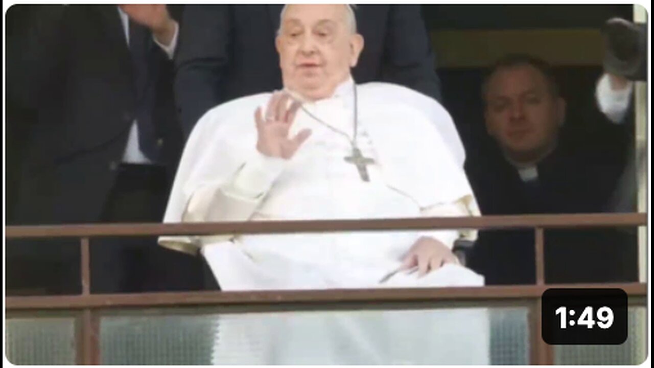 BREAKING: Pope Francis makes his first public appearance after spending several weeks in the hospital