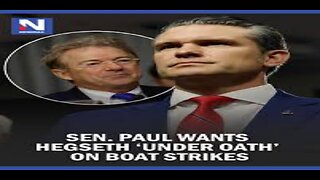 Sen. Paul Wants Hegseth 'Under Oath' on Boat Strikes
