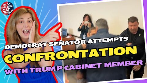 Dem Sen.attempts to aggressively confront a Trump cabinet secretary, gets dropped by her security