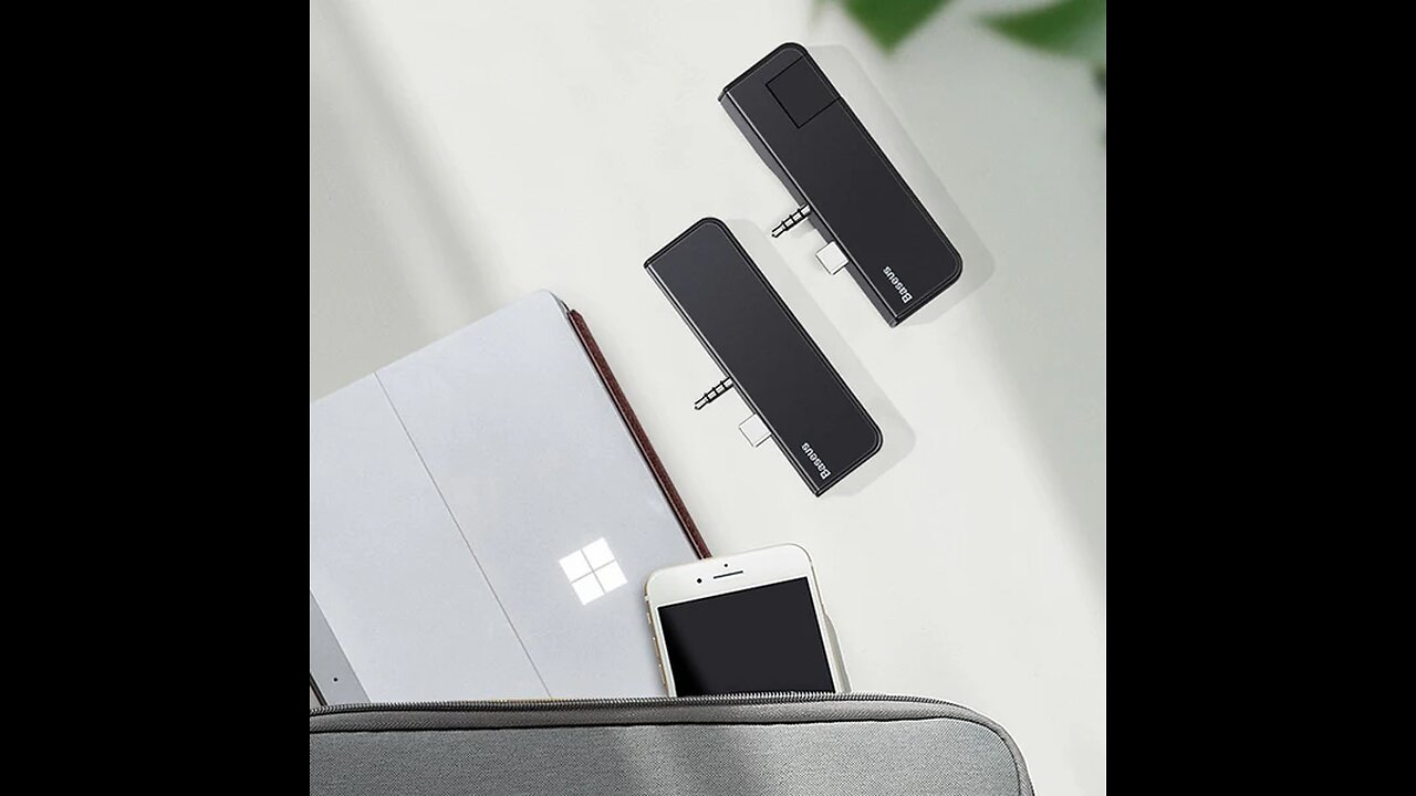 4-in-1 Surface Docking Station, USB-C Adapter with Ethernet Port, USB Port, USB-C Port, 3.5mm Audio