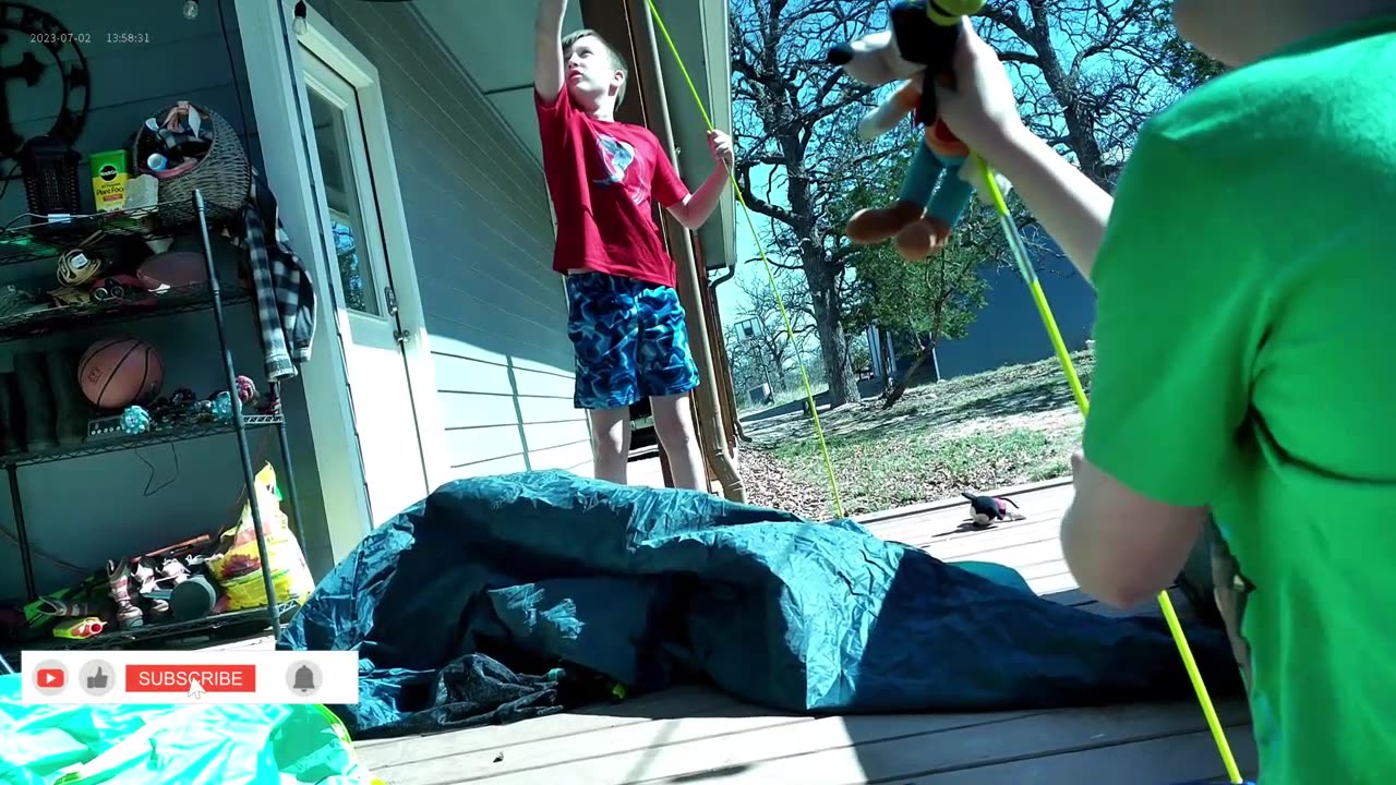 the mickey, goofy, and donald show. mickey and friends build a tent