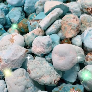 250616-1 Turquoise Rough: Color Blind Box Code Sealed in Stone