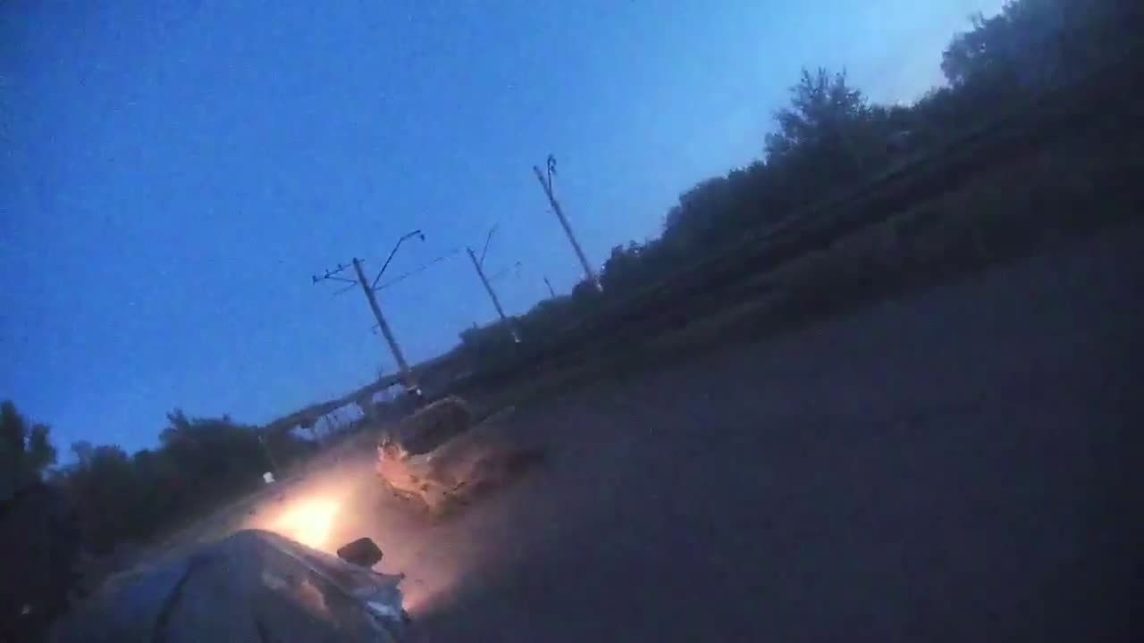 Ukrainian Marines Fighting Off Drones From the Back of a Truck Hit Twice