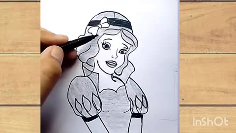 How to draw snow white ⧸⧸ draw snow White for beginners⧸⧸ easy step by step drawing.