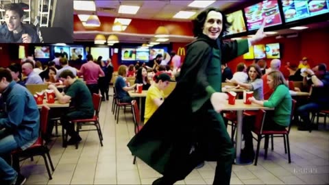 Outtake #3,059 Of Severus Snape From Harry Potter Series Is Dancing At A McDonald's Restaurant Fake