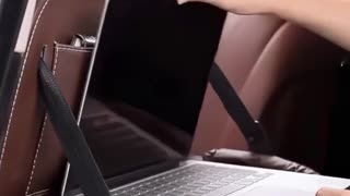 Luxury PU Leather Car Seat Back Organizer with Foldable Tray