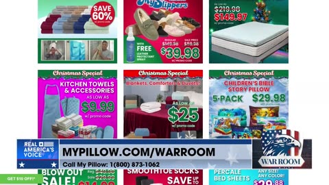 WARROOM PREMIUM CHRISTMAS SPECIALS! Order Before It's Too Late At MyPillow.com/warroom