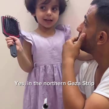 A touching moment between young Sham and her father Anas Al-Sharif before his martyrdom