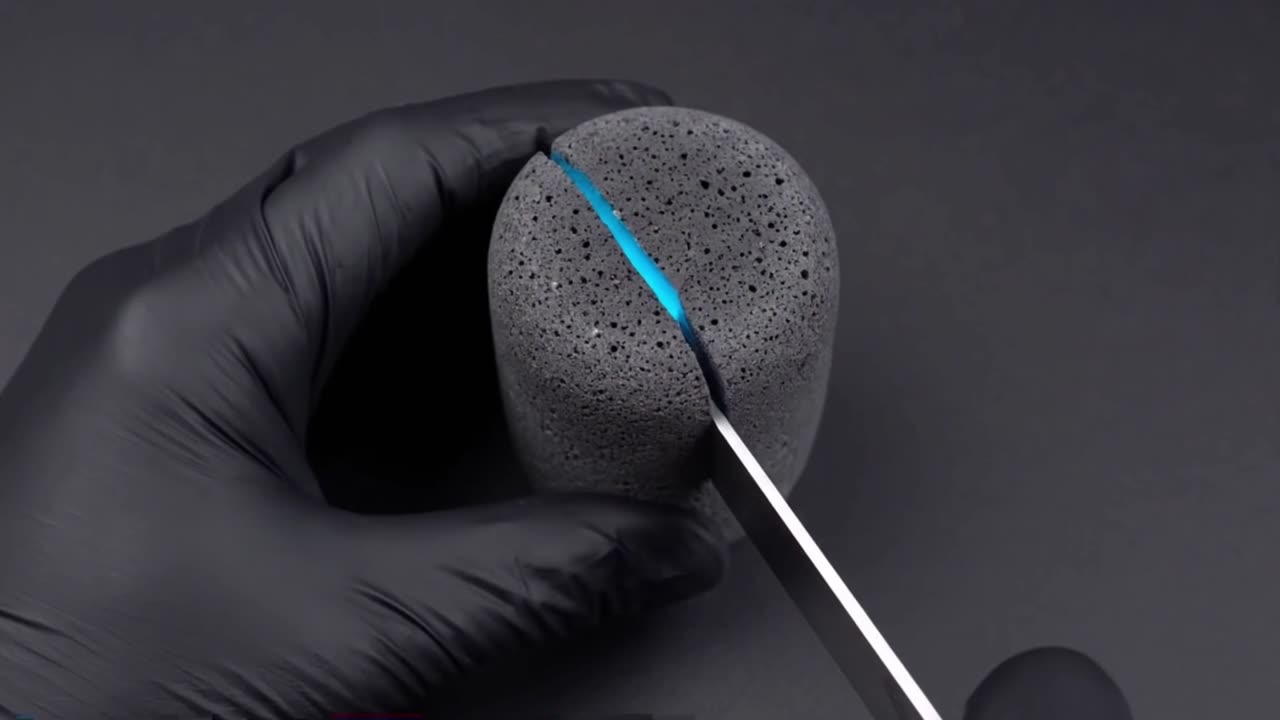 Volcanic cylinder slicing ASMR