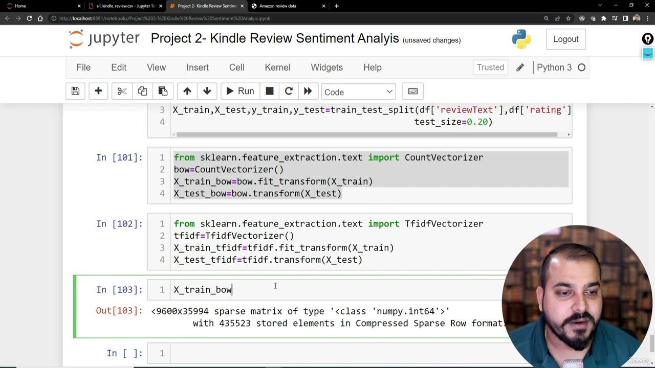 47.34 Part 2- Kindle Review Sentiment Analysis Krish Naik ML