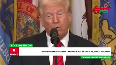 President Trunmp signs executive order eliminating Department of Education