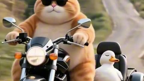 Duck’s Secret Plan to Attack Orange Cat Revealed #orangecat #aicatstory #catstory #funny #shorts