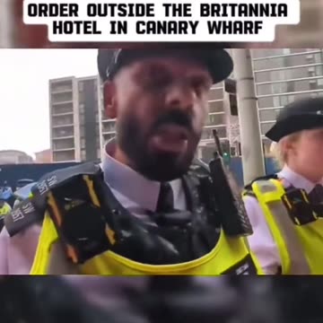 POLICE PLACE A SEC. 42 ORDER OUTSIDE THE BRITANNIA HOTEL IN CANARY WHARF