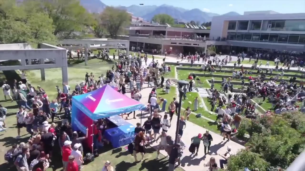 Lots of drones flying around at Charlie Kirk assasination spot