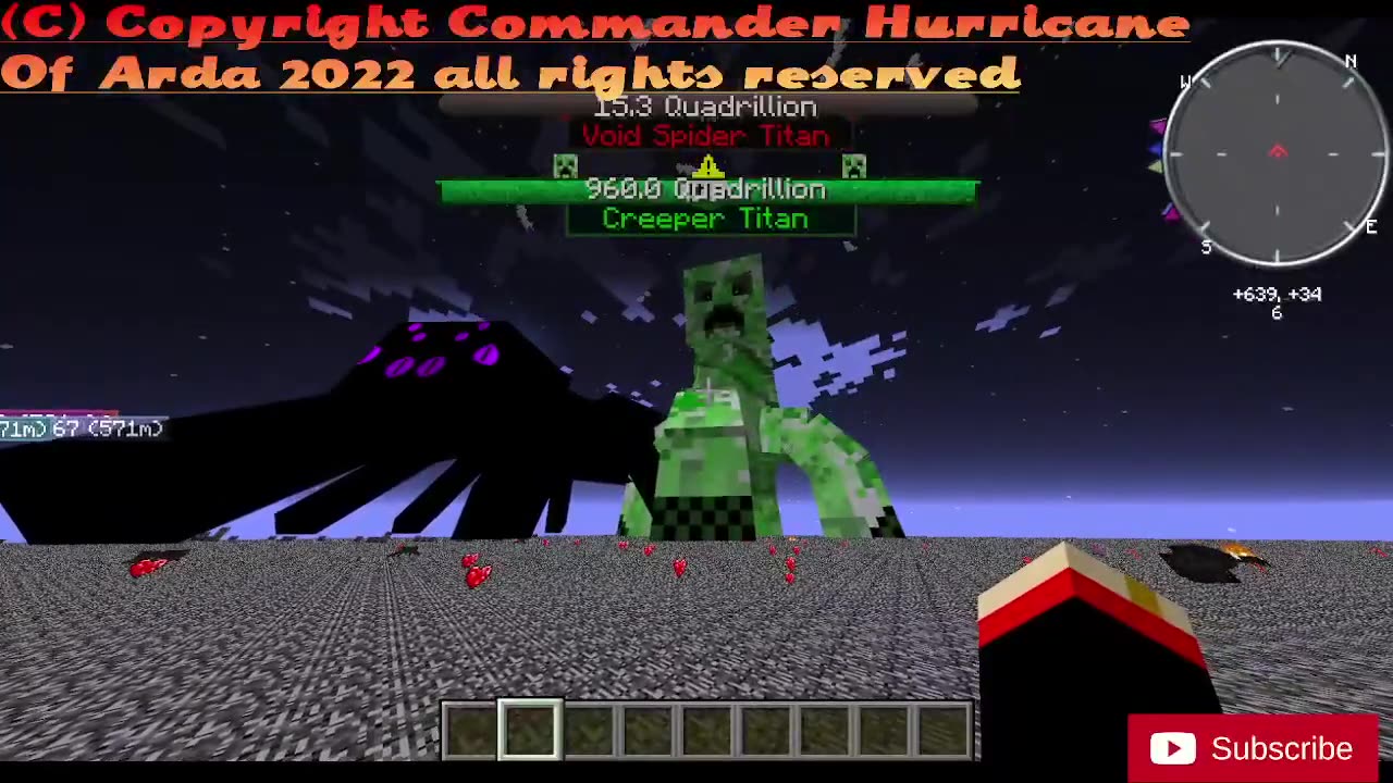 Minecraft Mob Battle void spider titan vs creeper titan