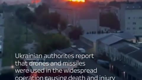 More video of the Russian massive drone and missiles strikes on Kyiv