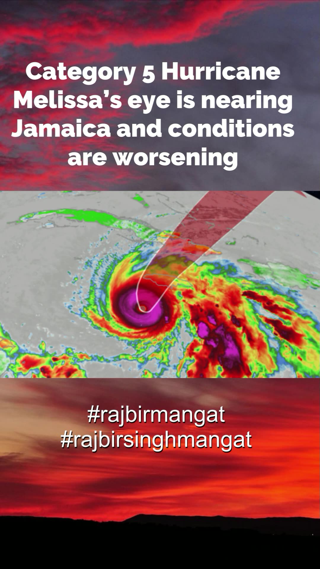 Category 5 Hurricane Melissa’s eye is nearing Jamaica and conditions are worsening