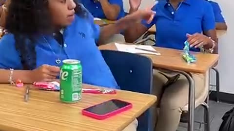 Girls get caught eating candy in class on first day of school #shorts