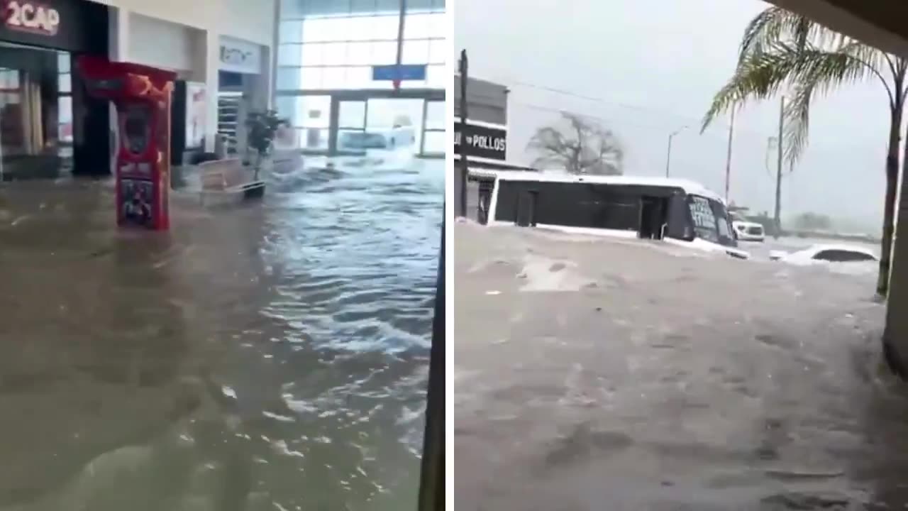 Roads turn into gushing rivers as heavy rains unleash flooding chaos in Reynosa, Tamaulipas #Mexico