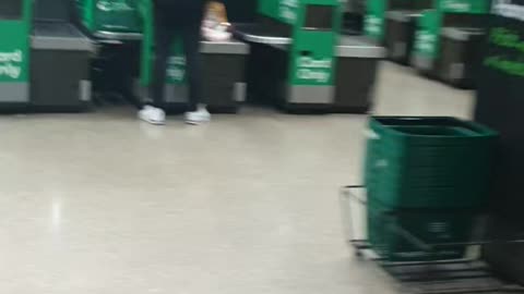 Self checkout, exit Woolies