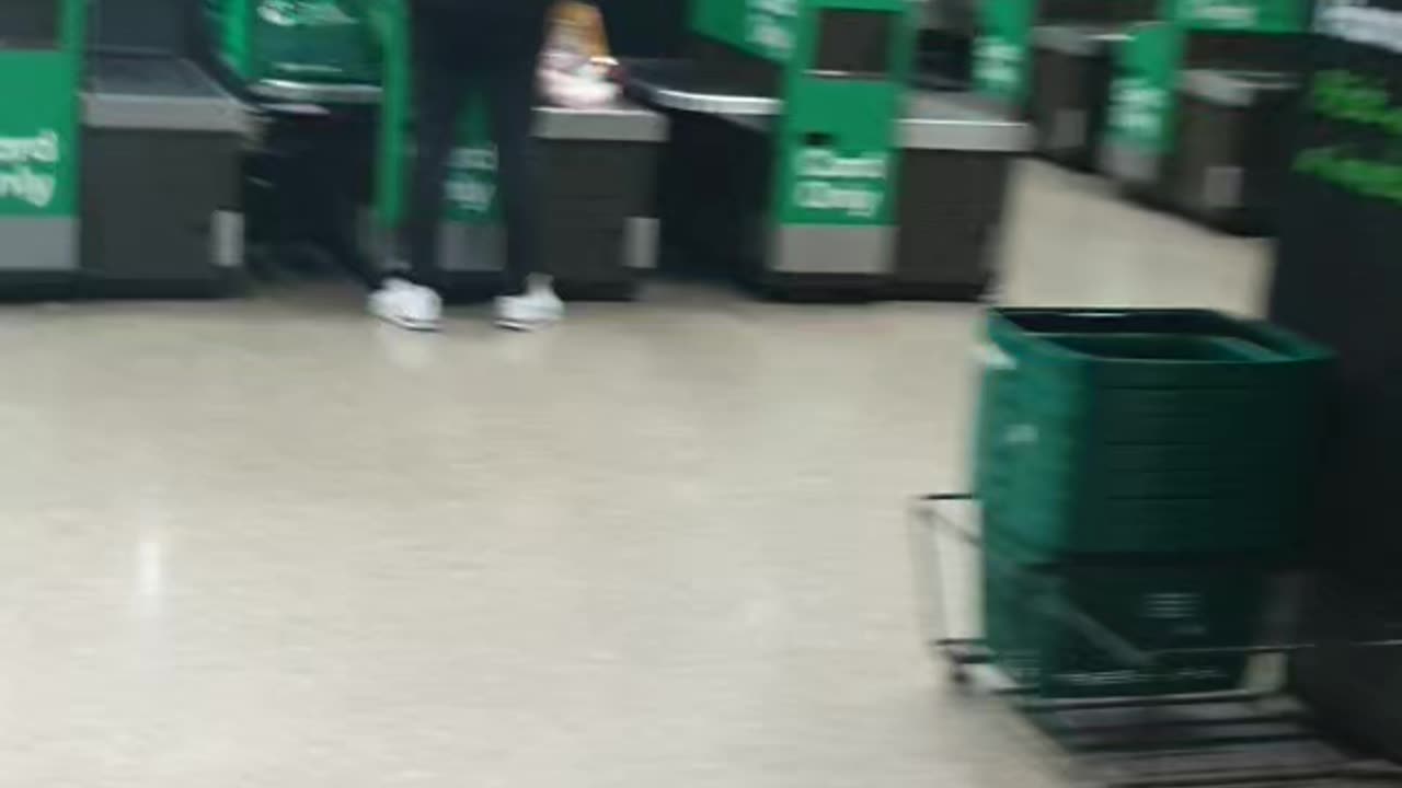 Self checkout, exit Woolies