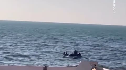 A Palestinian family fled from northern Gaza to the south by sea