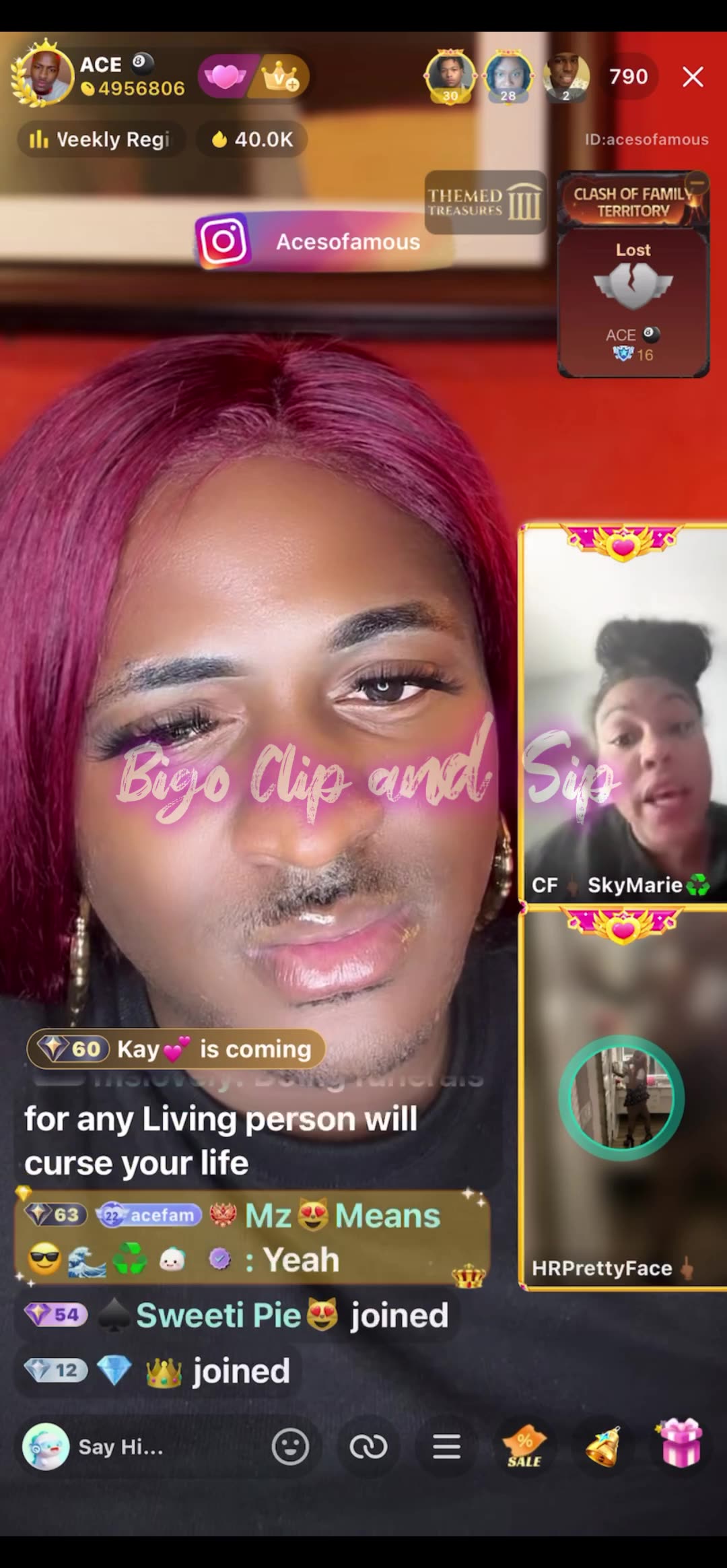 Ace says hes having a funeral for TrinaBs mom Dot 8/30/25 #bigoclipandsip