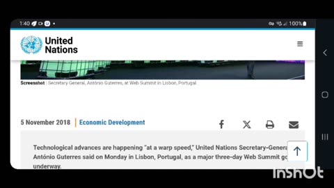 "WARP SPEED" A TERM COINED BY THE SECRETARY GENERAL OF THE UNITED NATIONS IN 2018!