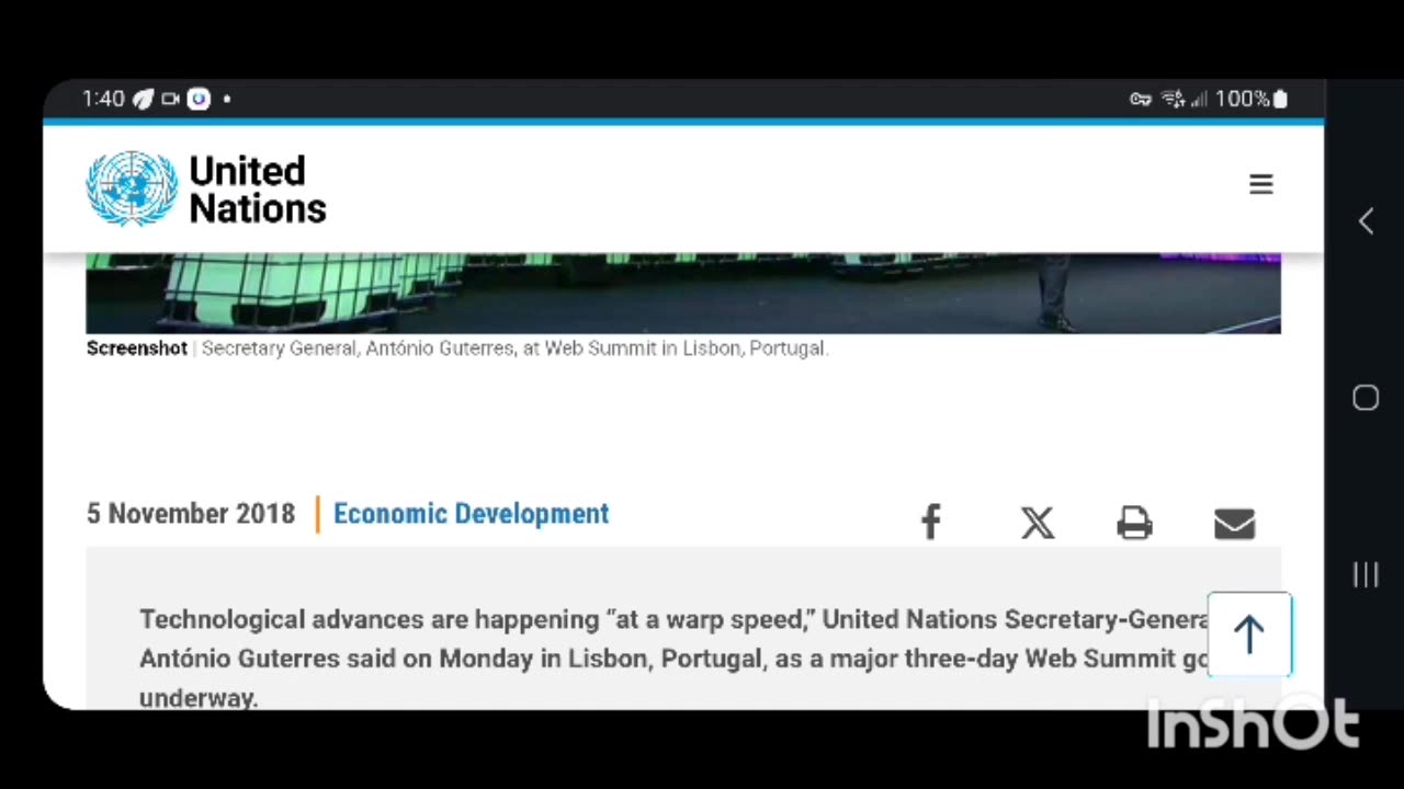WARP SPEED A TERM COINED BY THE SECRETARY GENERAL OF THE UNITED NATIONS IN 2018!