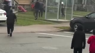 Syrians in Saint John NB neighborhood fighting with a bat in front of kids! 🤬