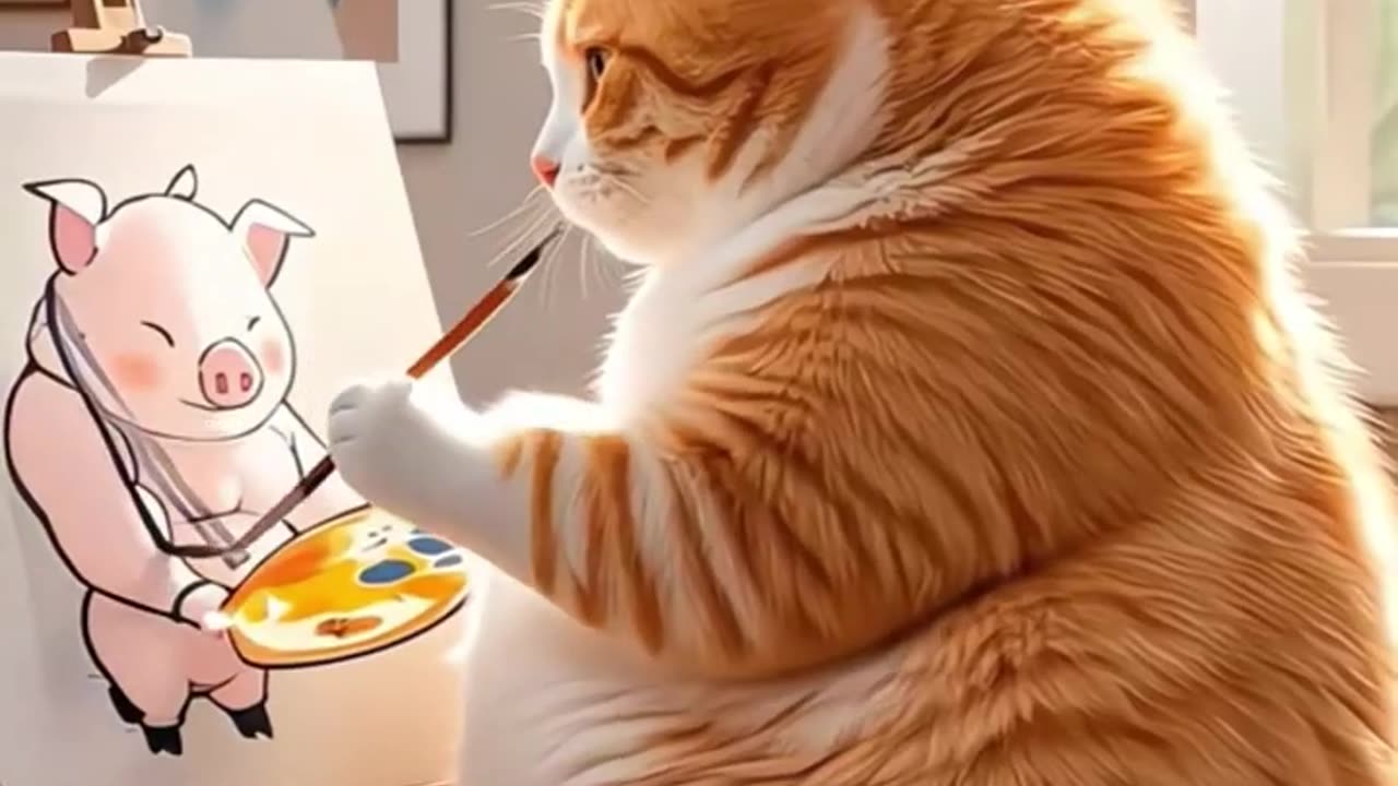 #shorts Cat Ai animated video Cat funny video #funny #pets #cat #adoptcat #mycat