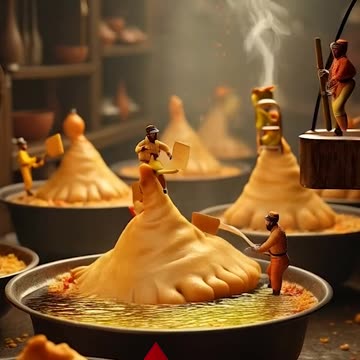 little workers take on giant vegetables! ♻️ Watch as they workers🎁🍔🥮