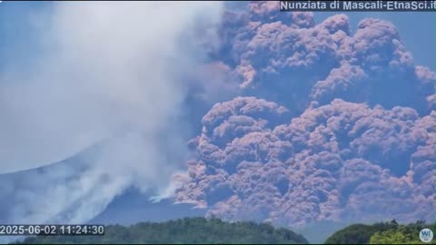 Massive Eruption Of Mount Etna Volcano In Sicily, Italy (06/02/25)