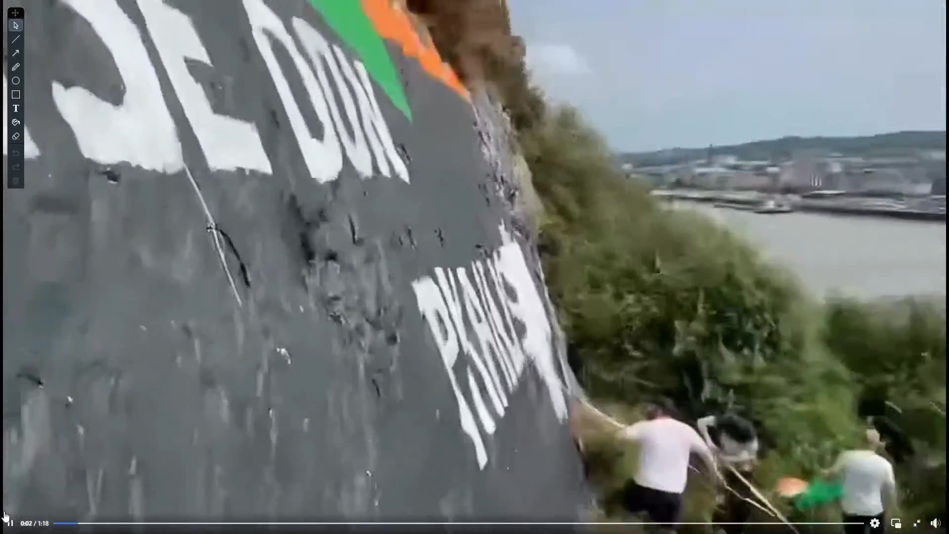 The Irish flag restored on the Waterford Rock after an attempt to erase it!! 02-06-25