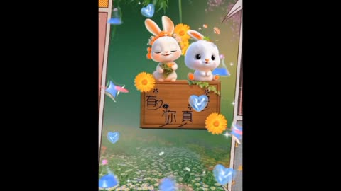 "Two Singing Rabbits on a Swing | Colorful Flower Adventure"