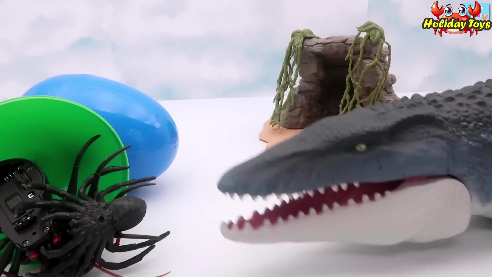 Big Orca Eats Tails of Three Dinosaurs Sleeping in their Enclosure