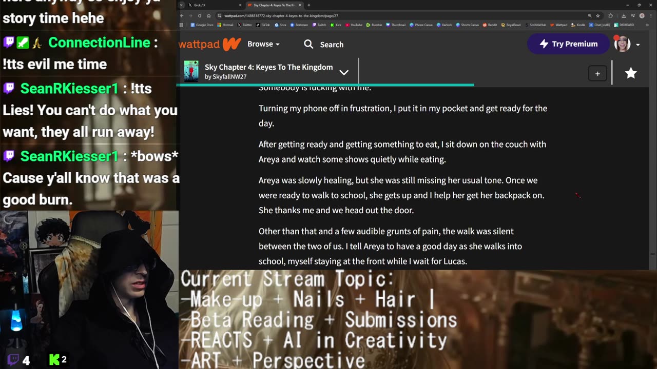 BOOBA STREAM! Make-up + Hair + Nails | Beta Reading + REACTS + Commentary + Writing: Character Weapons | Drawing: Perspective |