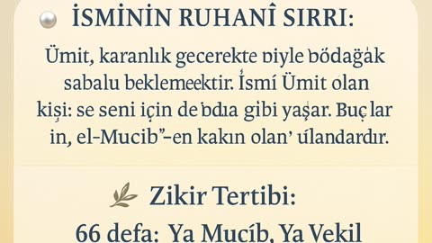 Ümit İsminin İlahi Sırrı! | 66 Zikirle Kalbini Onar”