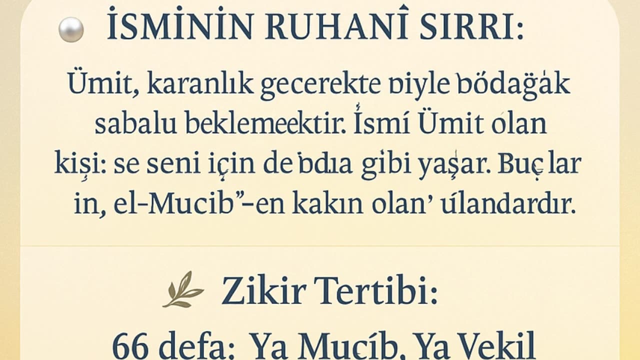 Ümit İsminin İlahi Sırrı! | 66 Zikirle Kalbini Onar”