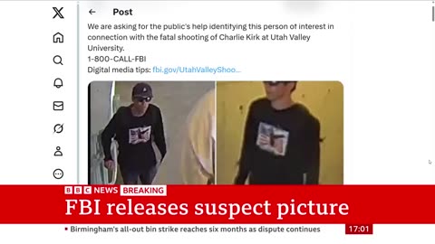 FBI | releases images os person of interest in charlie kirk shooting