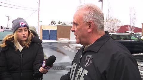 Providence Police Maj. David Lapatin gives a brief update to reporters on scene in Coventry.