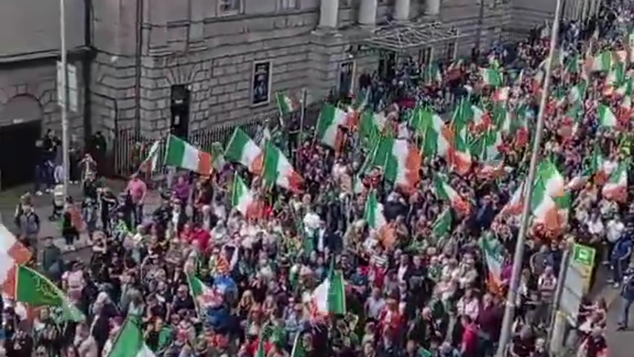 More than 100,000 Irish patriots conquered Dublin in one of the largest protests Ireland has ever seen.