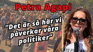 "Det här en elit som tjänar pengar på krig" Petra Agapis tal på demonstrationen