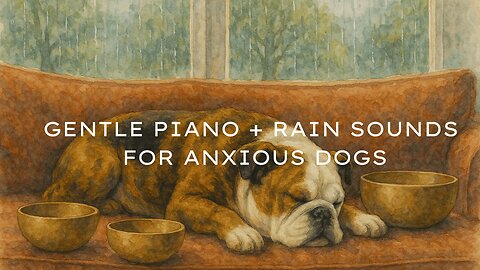 Dog Anxiety Relief | Relaxing Piano & Rain Sounds | 2 Hours