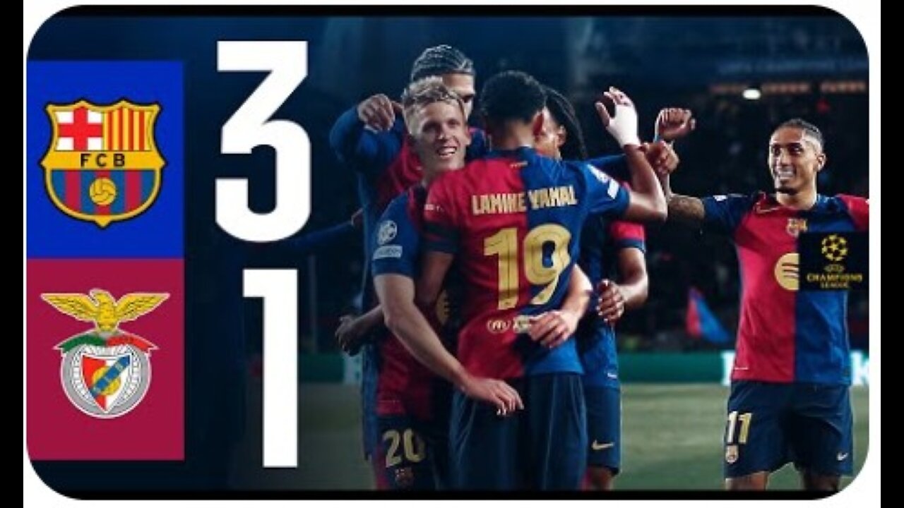 FC BARCELONA 3 vs 1 SL BENFICA | HIGHLIGHTS | UEFA CHAMPIONS LEAGUE 24/25