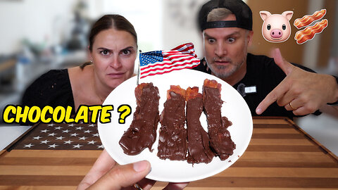 Everything’s Better With American Bacon… Even Chocolate?! | Brits Try