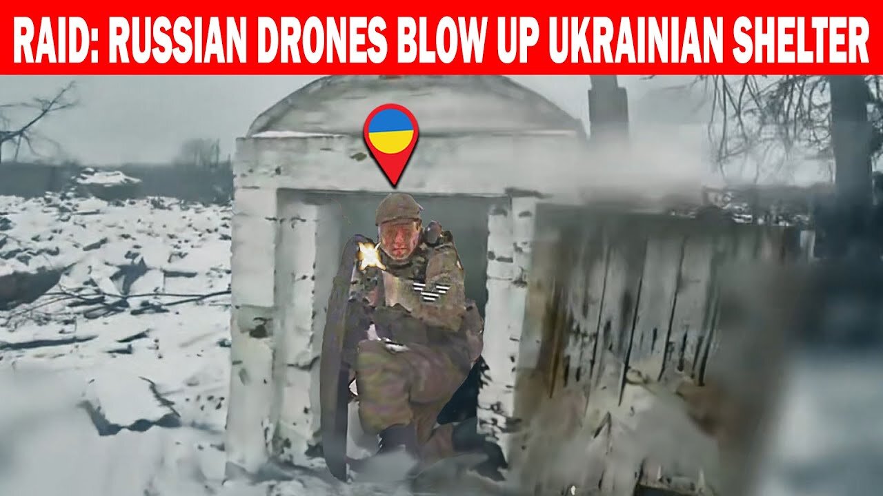Drone Raid: Russian Drones Obliterate Ukrainian Shelter in Sudden Strike
