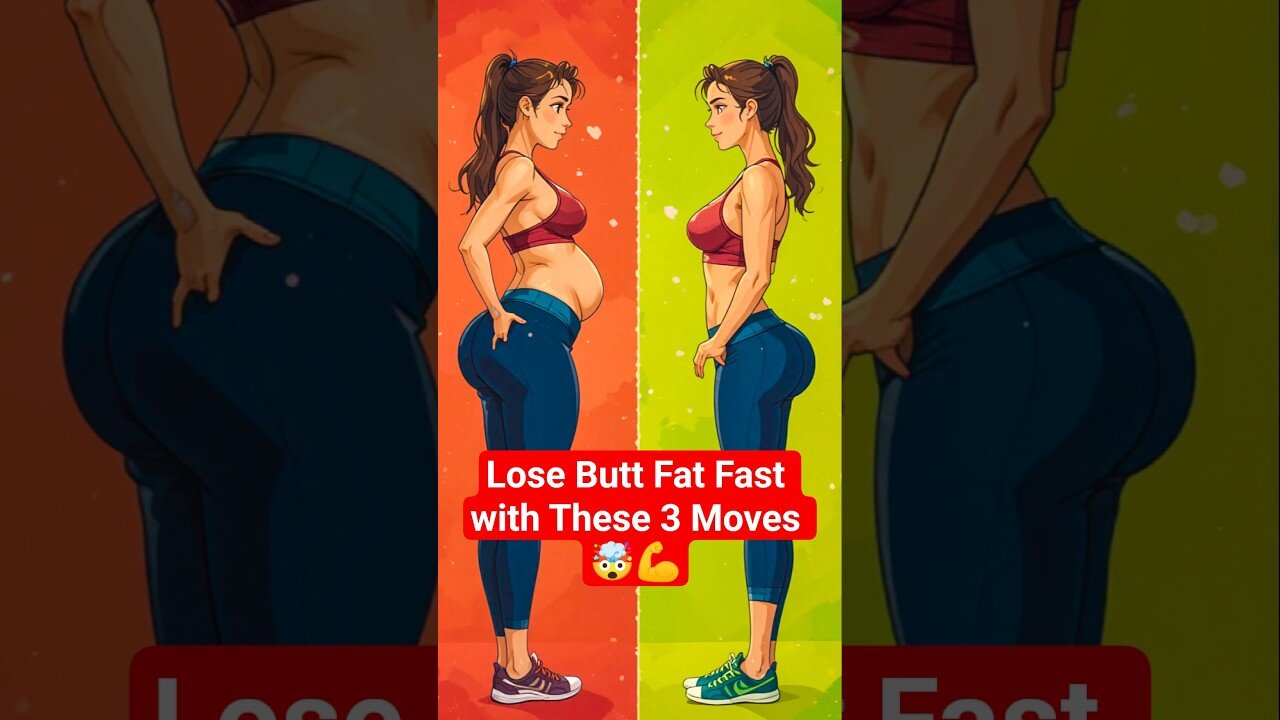 Lose Butt Fat FAST with These 3 Simple Moves 🤯🔥 | Tighten & Tone Glutes at Home! #Shorts