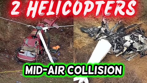 BREAKING LIVE: Helicopter Flies Over Two Helicopter Crash Scene - Mid-Air Collision in New Jersey
