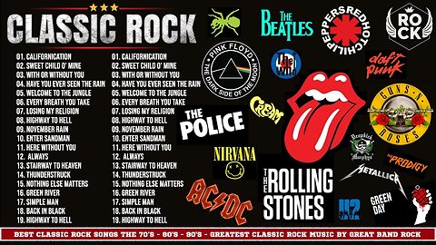 Classic Rock Songs 70's 80's 90's Playlist 🔥 Guns N Roses, Metallica, The Police, Pink Floyd